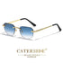 CATERSIDE New Retro Rimless Sunglasses Men Pilot Cupronickel Frame Brand Design Sun Glasses Women Festival Party Travel Eyewear