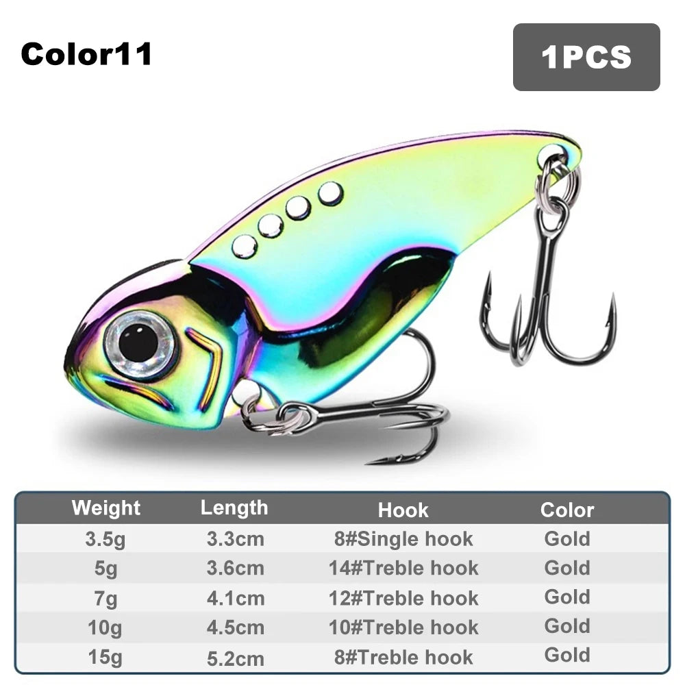 1PCS 3.5g/5g/7g/10g/15g VIB Fishing Lure Rattlesnake Iron Jig – Ultimate Long-Cast Hard Lure for Predatory Fish