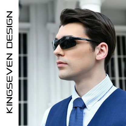 KINGSEVEN Polarized Aluminum Sunglasses – UV400 Mirror Lens, Aviation Goggle Style, Unisex