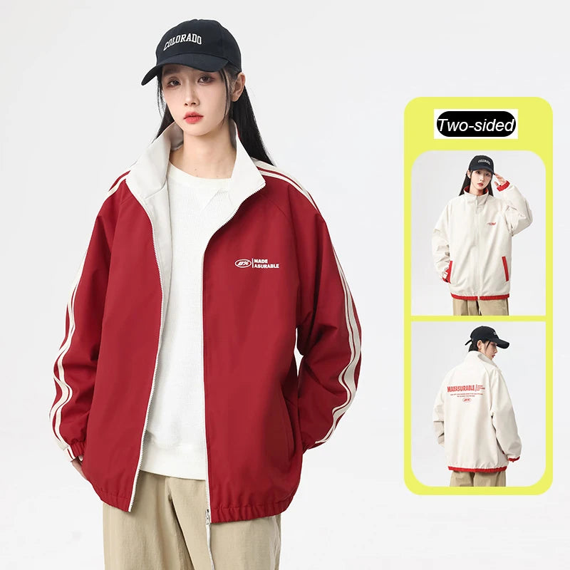 Ippolich Reversible Double-Sided Windbreaker Jacket – Waterproof Windproof Unisex Outdoor Coat for Camping &amp; Hiking (M–4XL)
