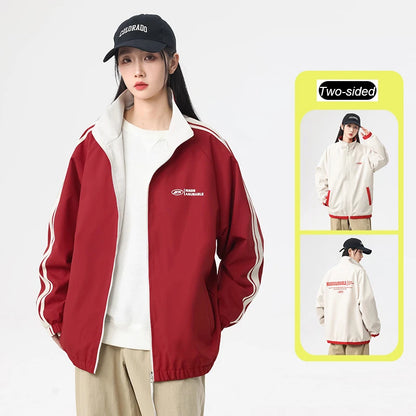 Ippolich Reversible Double-Sided Windbreaker Jacket – Waterproof Windproof Unisex Outdoor Coat for Camping &amp; Hiking (M–4XL)