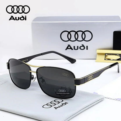 Audi Polarized Sunglasses – Unisex UV400 Square Aviator Alloy Frame Business &amp; Driving Shades