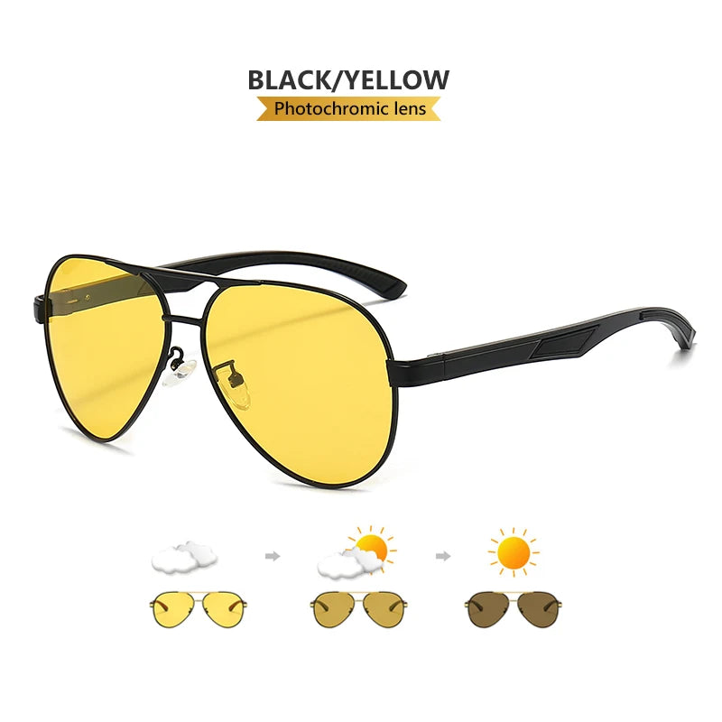 LIOUMO Luxury Photochromic Night Vision Sunglasses – Anti-Glare Chameleon Driving Glasses