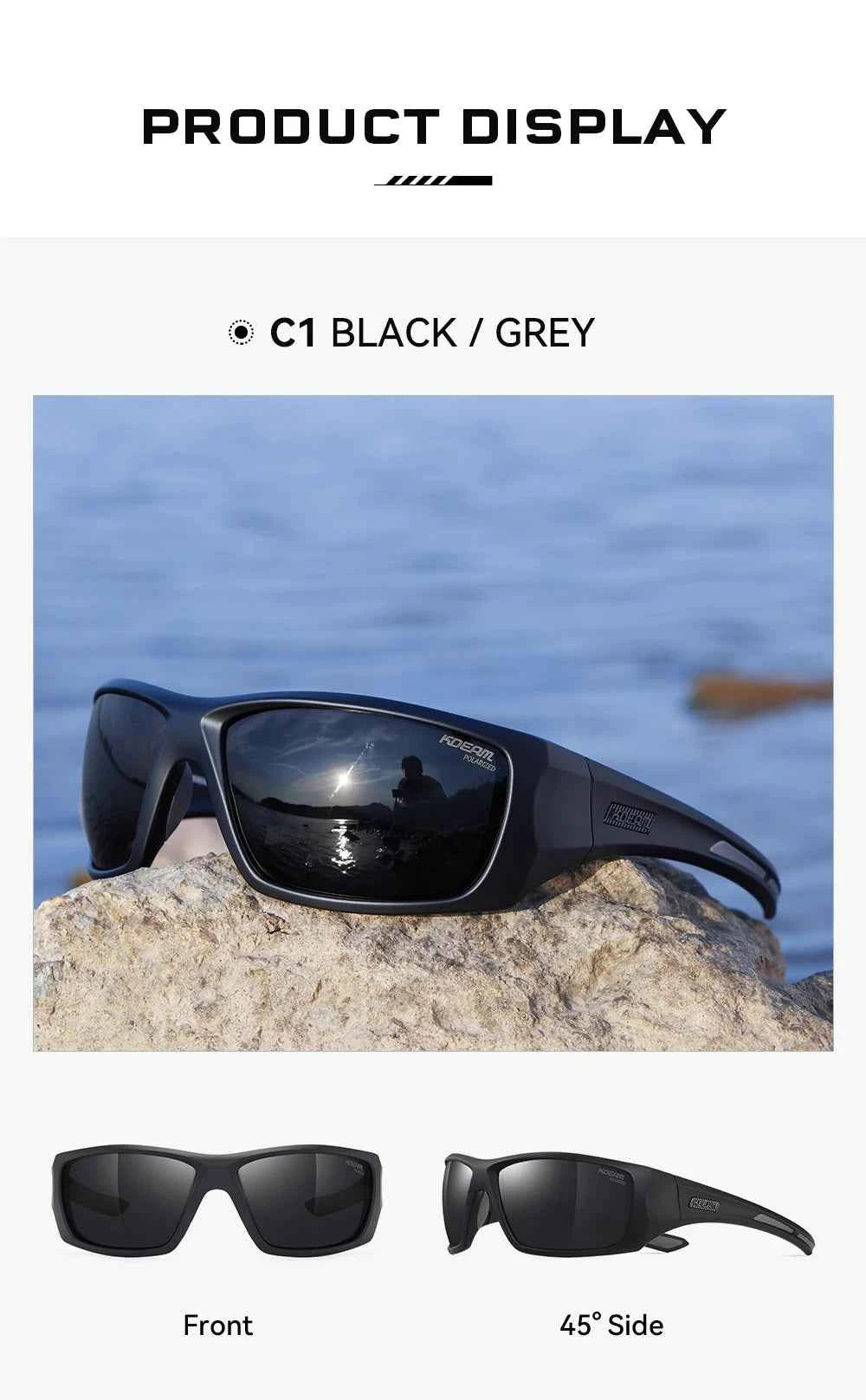 KDEAM High Quality TR90 Material Riding Sunglasses Men&