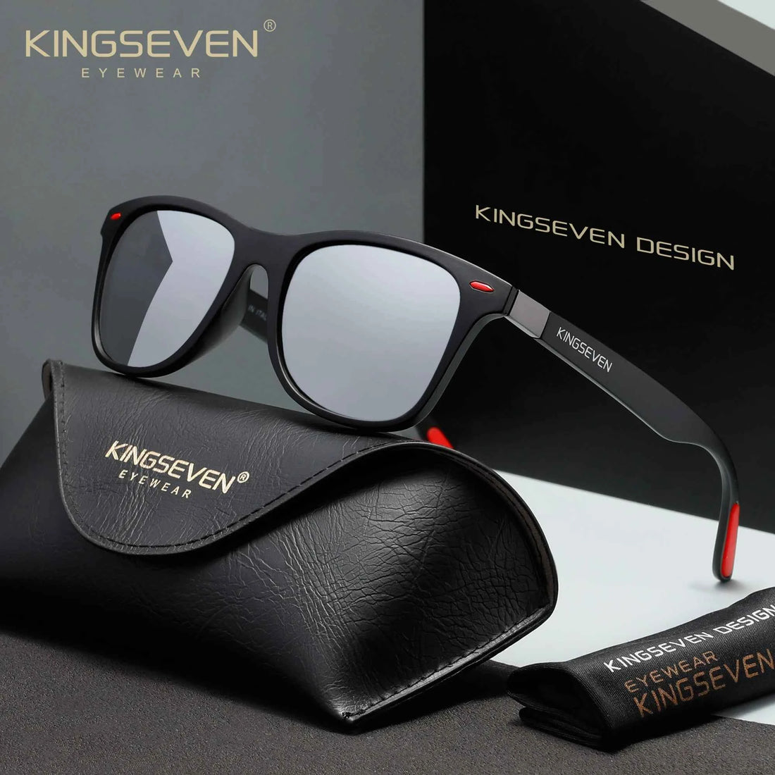 KINGSEVEN 7366 Polarized Sunglasses – Mirror, UV400, Square, Unisex