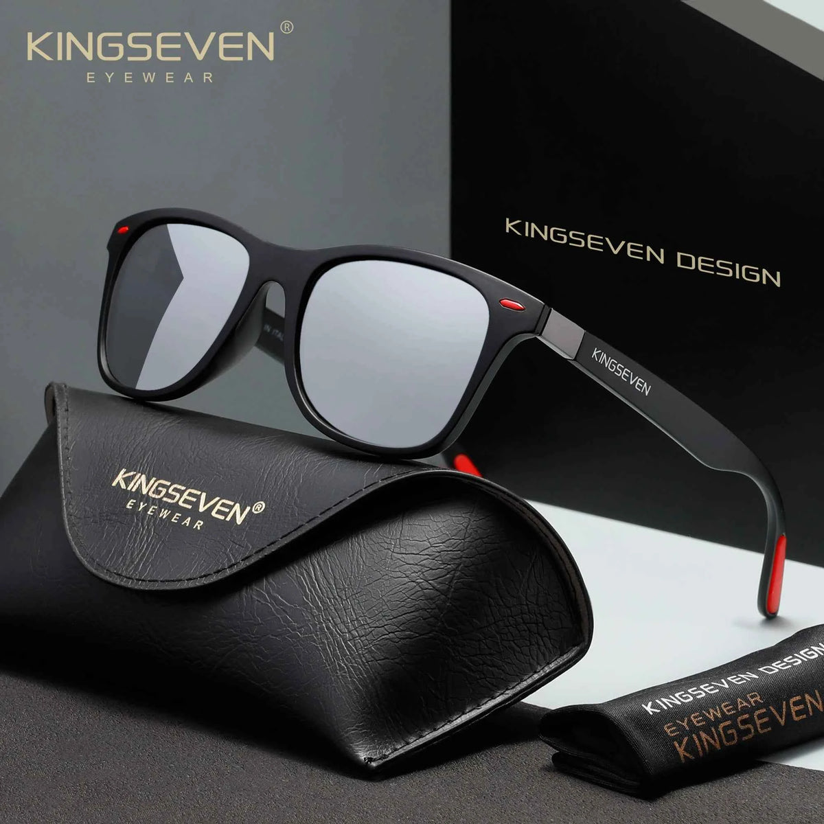 KINGSEVEN 7366 Polarized Sunglasses – Mirror, UV400, Square, Unisex