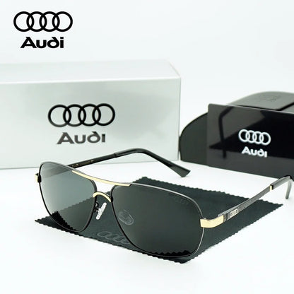Audi Polarized Sunglasses – Unisex UV400 Anti-Glare Square Alloy Frame Sport &amp; Driving Shades
