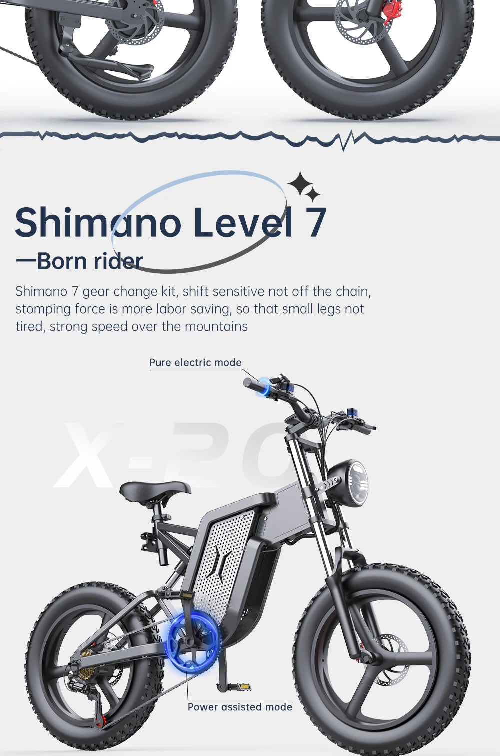 EKX X20 Electric Bicycle 48V 35AH Lithium Battery Adult Mountain Ebike 20 Inch Mountain Electric Men&