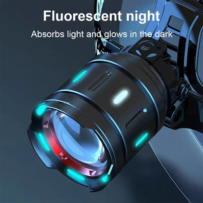 2026 New Super Powerful Headlamp 800W LED IR Sensor Headlight Rechargeable Head Flashlight 5000 Meter Head Lamp Fishing Lantern
