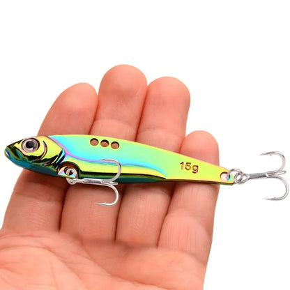 3-Piece Metal VIB Fishing Lure Set – Sinking Spinner Spoon Blade | 7g–25g | Treble Hook | Pike, Carp &amp; Sea Fishing