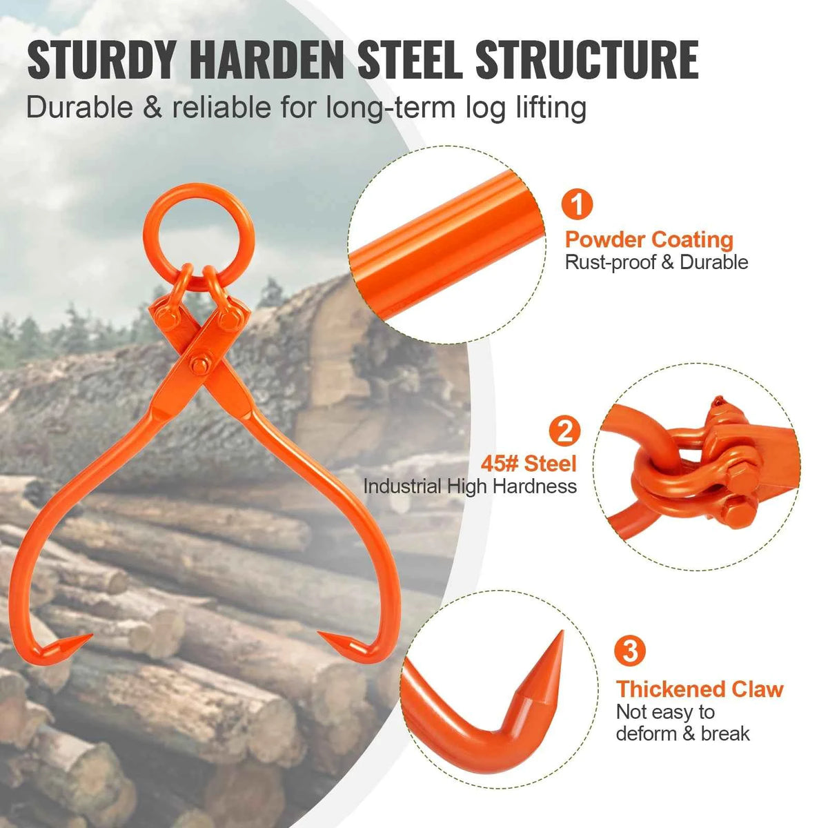 SucceBuy Log Skidding &amp; Lifting Tongs – Heavy-Duty 