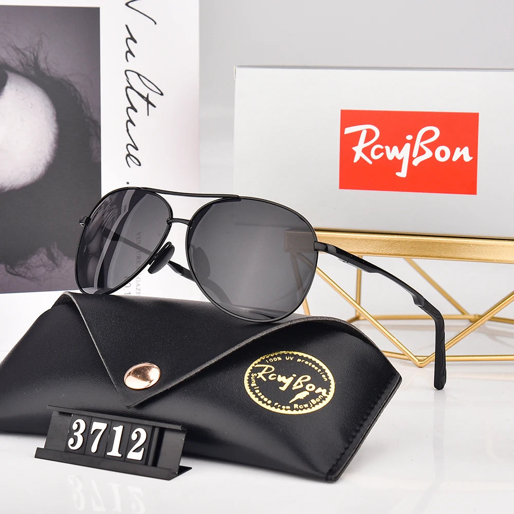 RCWJBON Square Aviator Sunglasses – UV400 Stainless Steel Frame | Unisex Driving &amp; Outdoor Eyewear