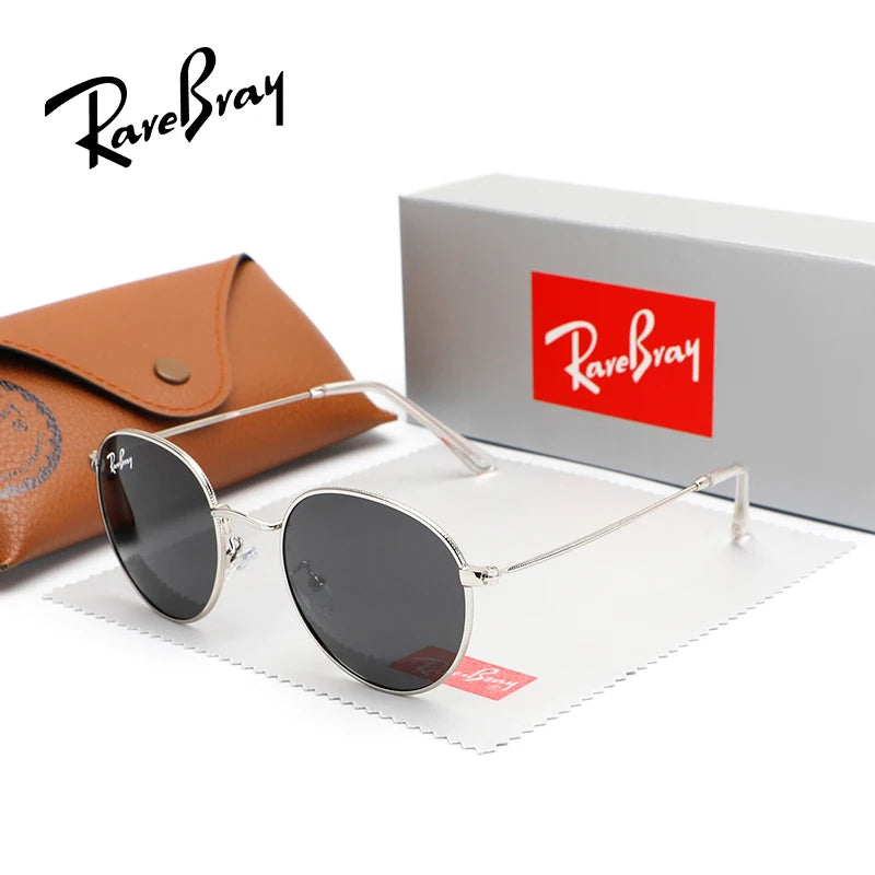 Retro Round Polarized Sunglasses – Unisex Ultra-Light Metal Frame UV400 Classic Circular Shades