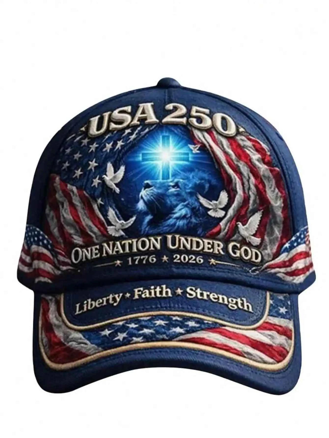 1776-2026 US 250th Anniversary Lion Of Judah Baseball Cap Adjustable One Nation Under God Commemorative Hat Biblical Gift