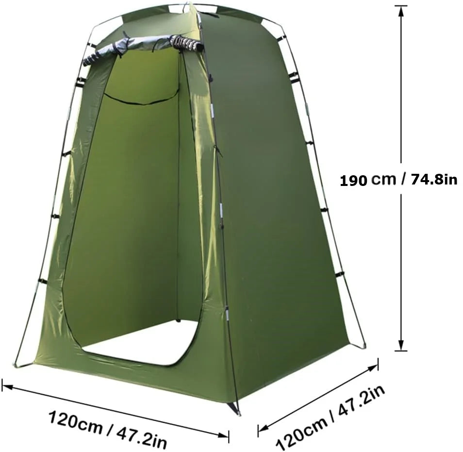 Portable Pop-Up Privacy Shower Tent – Aluminum Poles, 4-Season, for Camping, Fishing &amp; Changing
