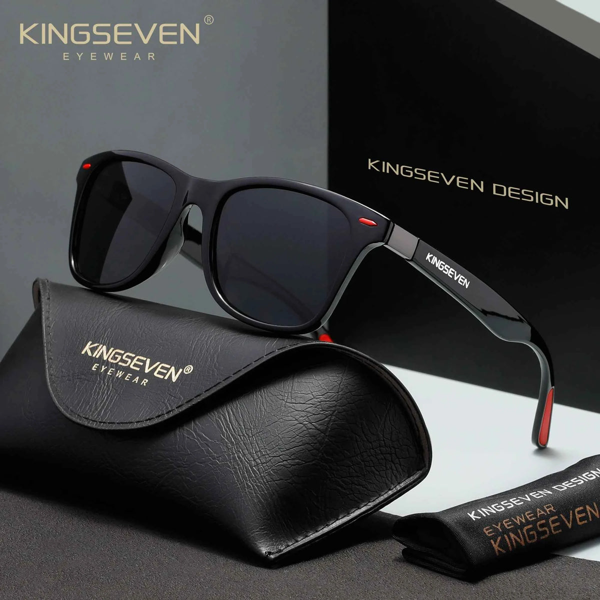 KINGSEVEN 7366 Polarized Sunglasses – Mirror, UV400, Square, Unisex