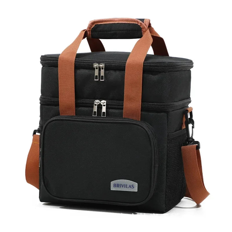 Insulated Thermal Lunch Bag – Waterproof Cooler Bag with Shoulder Strap for Camping, Work &amp; Outdoor Use