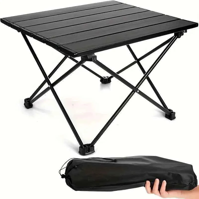 Small Portable Folding Stainless Steel Multifunctional Outdoor Camping Side Table for Beach Picnic BBQ Hiking Boating Cooking