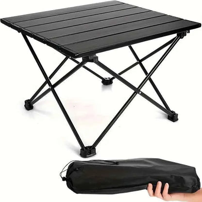 Small Portable Folding Stainless Steel Multifunctional Outdoor Camping Side Table for Beach Picnic BBQ Hiking Boating Cooking