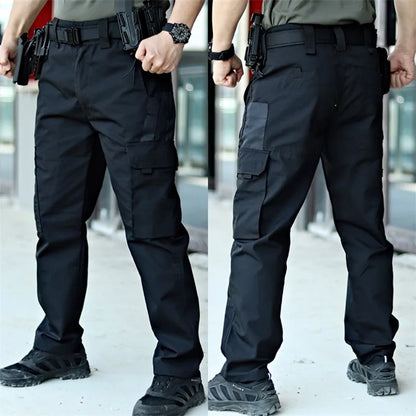 Men s Tactical Cargo Pants Lightweight Elastic Waist Outdoor Work Trousers with Multi-Pockets for Hiking and Camping