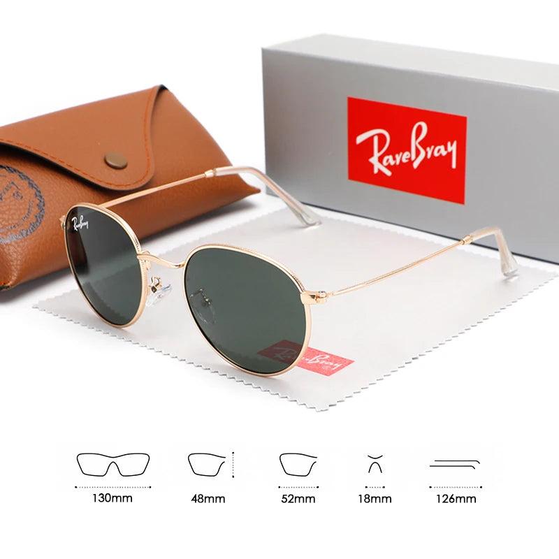 Retro Round Polarized Sunglasses – Unisex Ultra-Light Metal Frame UV400 Classic Circular Shades