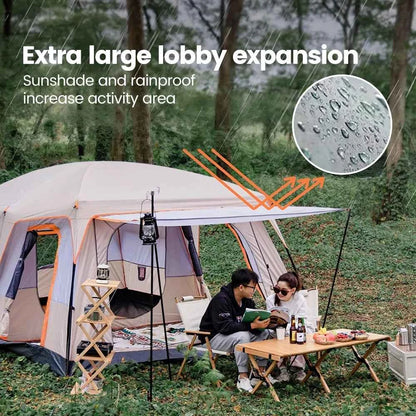 Sonuto Double-Layer Family Camping Tent – 2-Room Waterproof Tent for 3–12 People (4 Sizes)
