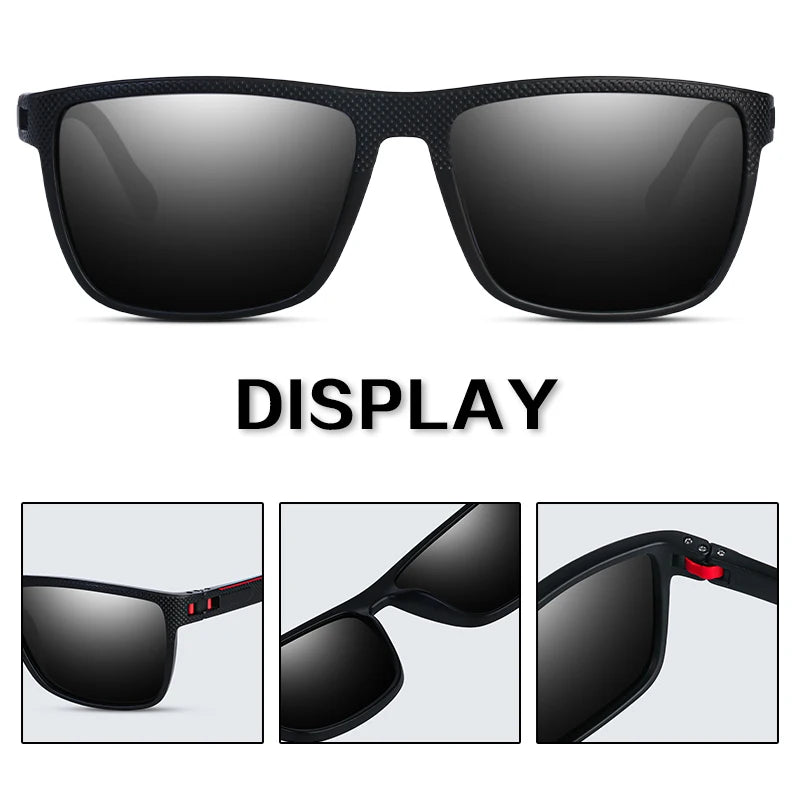 Polarized UV400 Square Matte Frame Sunglasses – Unisex Outdoor Eyewear