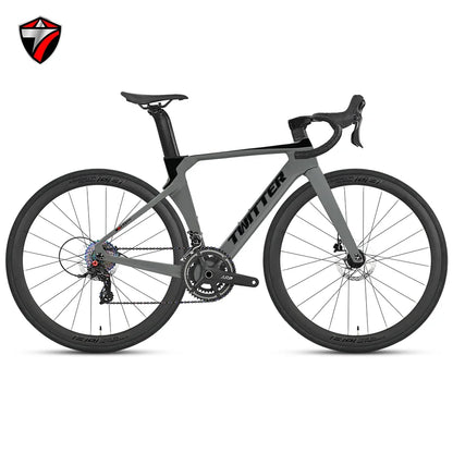 R5pro Carbon Fiber Road Bike 22/24 Speed Racing with Hydraulic Disc Brakes Available in 7 Sizes - 43.5/46/48/50/52/54/56