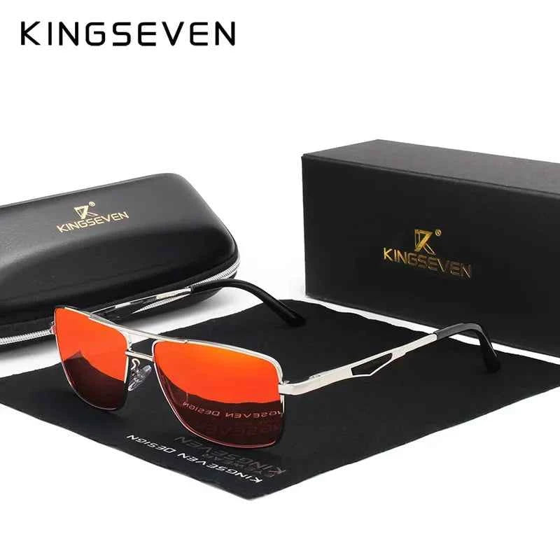 KINGSEVEN 7906 Polarized Sunglasses – Stainless Steel, Mirror, UV400, Men’s