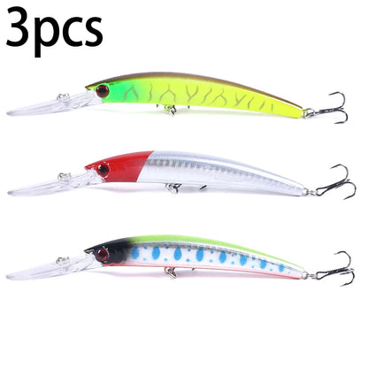 150mm 15g Deep Diving Jerkbait Minnow Fishing Lure – Hard Bait Wobbler with Rattle for Bass &amp; Pike