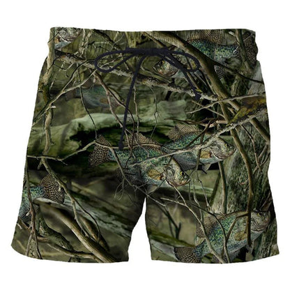 3D Camo Leaf Print Athletic Shorts – Quick-Dry Breathable Loose Fit | Unisex | S–6XL | Outdoor &amp; Fitness