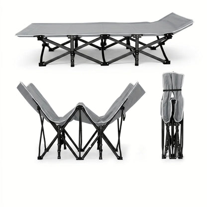 Heavy Duty Folding Camping Cot with Detachable Mattress – 150kg Capacity, No Assembly, All Seasons