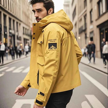 New Waterproof Jacket Men Outdoor Softshell Zip Up Hooded Jacket Windbreaker Hiking Camping Coat Lightweight Spring Autumn Coats