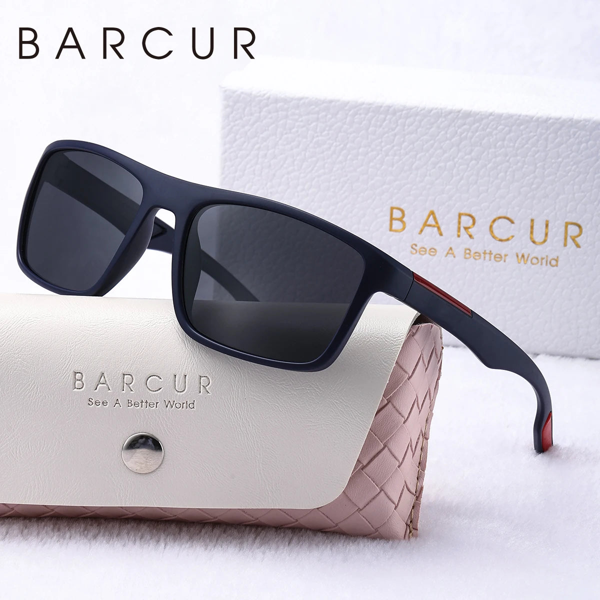 BARCUR TR-90 Polarized Rectangle Sunglasses – UV400, Outdoor Sport, Men &amp; Women