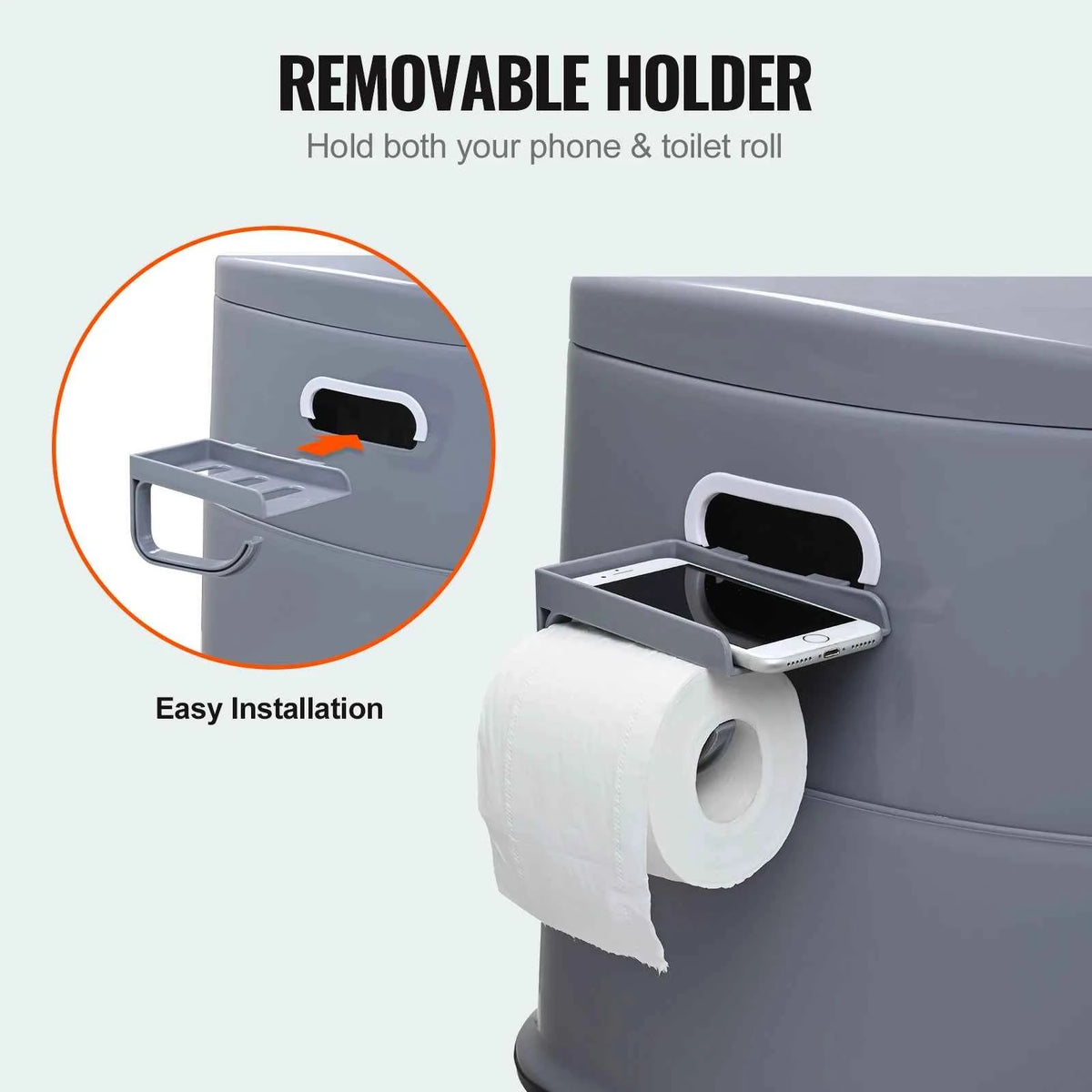 Portable Camping Toilet with Detachable 5L Inner Bucket – 300lb Capacity Porta Potty for Outdoor &amp; Travel