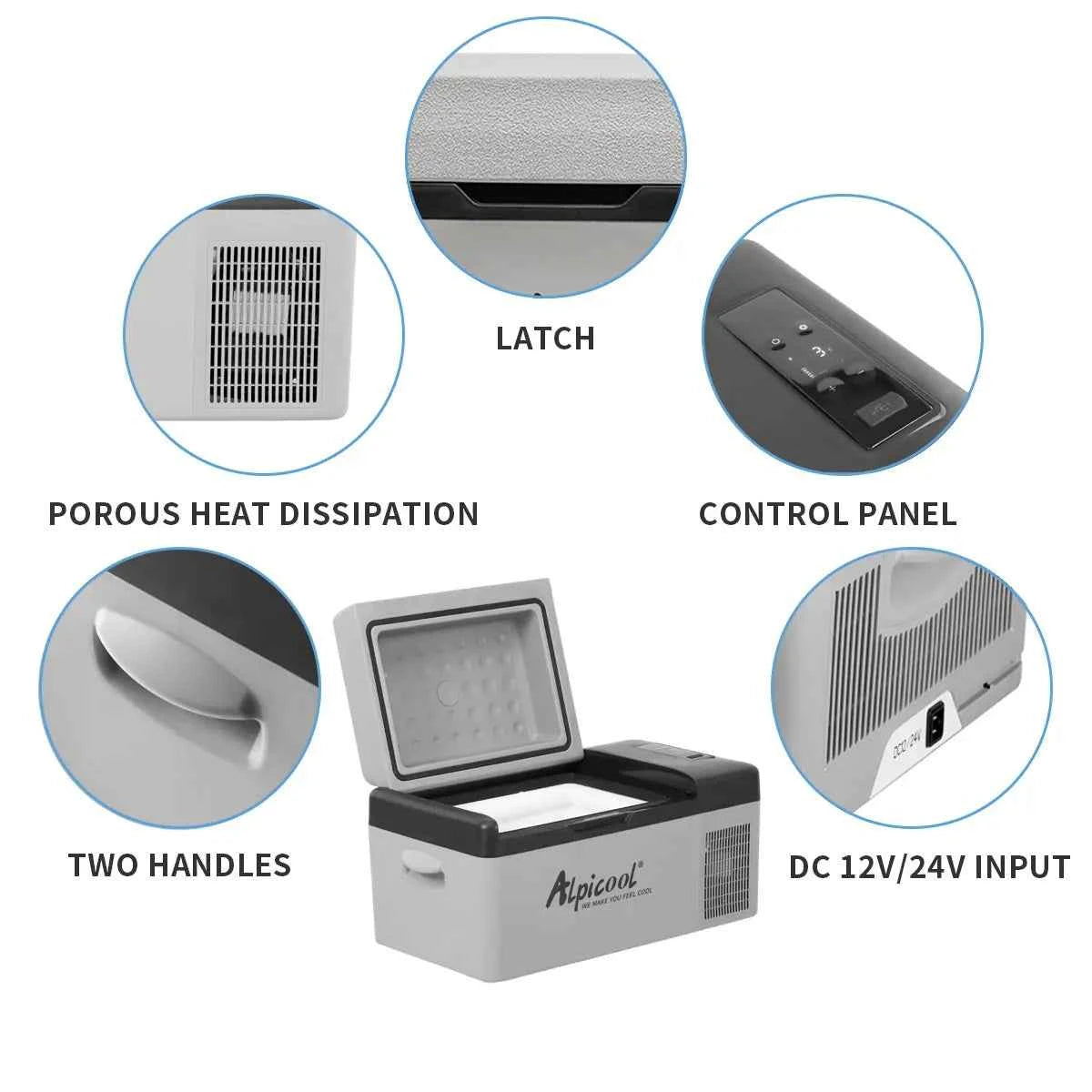 Alpicool C20 20L Portable Compressor Fridge Freezer – 12V/24V DC &amp; 110V AC for Car, Camping &amp; Home