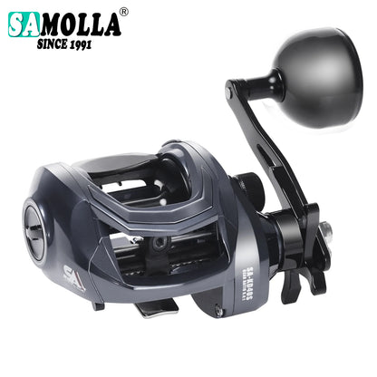 SAMOLLA Widen Body Baitcasting Reel Max Drag 15kg 6.4:1 Brass Gear Saltwater Catfishing Trolling Shake Slowly Wheel Seawater