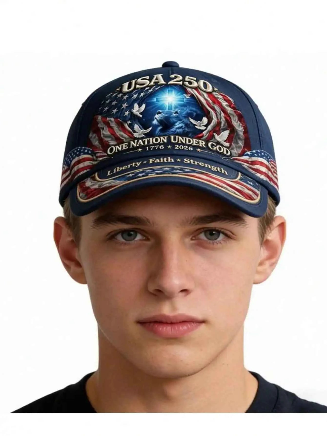 1776-2026 US 250th Anniversary Lion Of Judah Baseball Cap Adjustable One Nation Under God Commemorative Hat Biblical Gift
