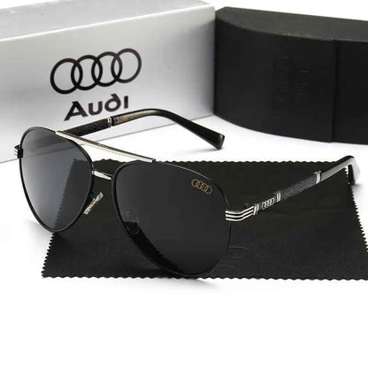 Audi UV400 Polarized AntiGlare Retro Flight Sunglasses Glasses for Motorcycle Classic FrogEye Outdoor Glasses Men Women 501