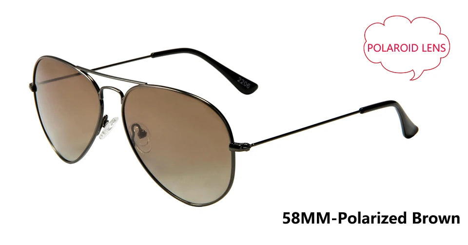 Pilot Mirror Sunglasses UV400 – Tempered Glass &amp; TAC Polarized Lens, 55mm &amp; 58mm