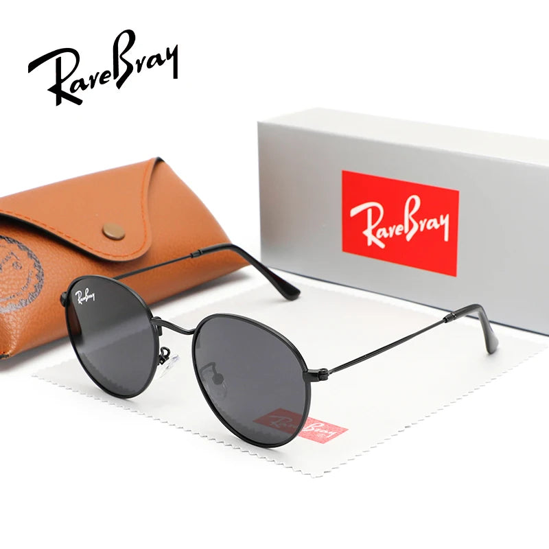 Retro Round Polarized Sunglasses – Unisex Ultra-Light Metal Frame UV400 Classic Circular Shades
