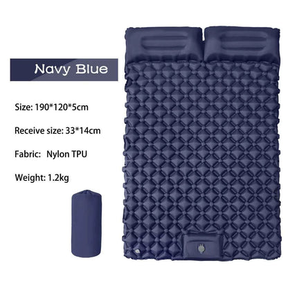 Ultralight Inflatable Camping Mattress with Pillows Built-in Pump Portable Air Sleeping Pad for Outdoor Hiking Travel Tent