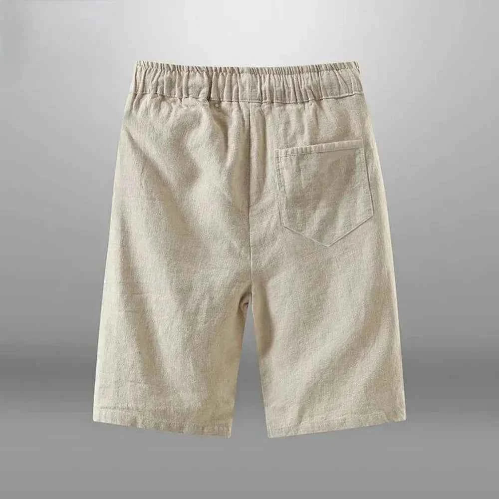 Men Shorts for Men Cotton Linen Casual Breathable Beach Shorts Men&