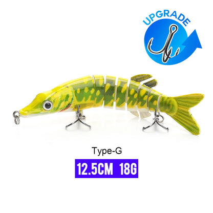 VTAVTA Jointed Swimbait Crankbait – Sinking Wobbler, 6/7/8-Segment, 10–14cm, 60+ Colors
