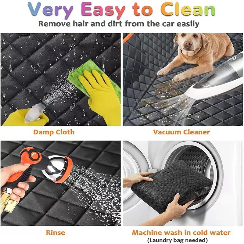 Waterproof Dog Car Seat Cover &amp; Hammock – 600D Oxford | Anti-Slip | Small, Medium &amp; Large Dogs | Black &amp; Orange