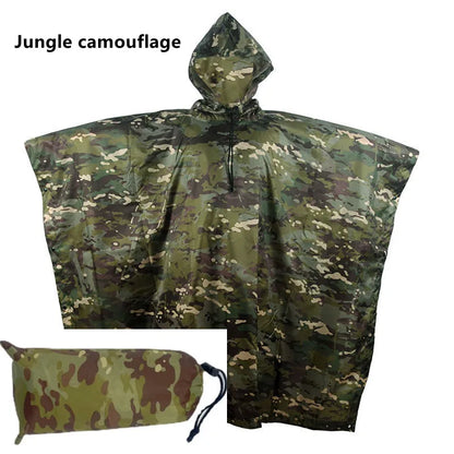 Camouflage Waterproof Poncho – Multifunctional Rain Cover for Camping &amp; Hunting