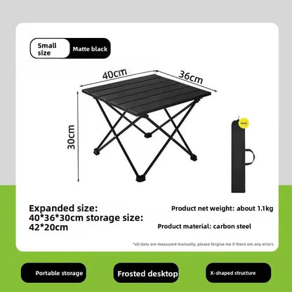 Portable Folding Stainless Steel Camping Side Table – Lightweight Outdoor Table for Beach, BBQ, Picnic &amp; Hiking