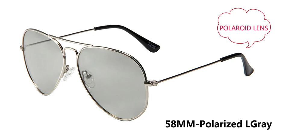 Pilot Mirror Sunglasses UV400 – Tempered Glass &amp; TAC Polarized Lens, 55mm &amp; 58mm