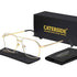 CATERSIDE New Retro Pilot Sunglasses Men Square Frame Suneyeglass Women Flat Top Double Bridges Vacation Beach Eyewear UV400