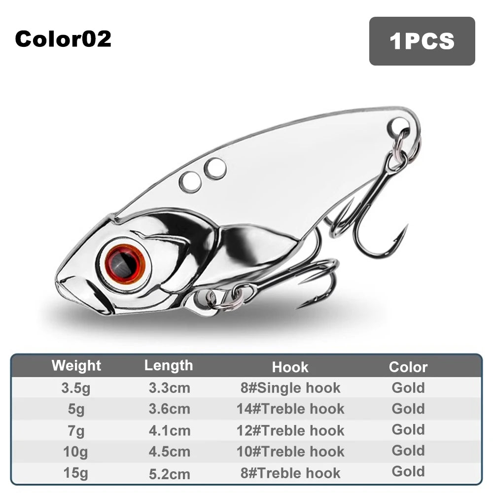 1PCS 3.5g/5g/7g/10g/15g VIB Fishing Lure Rattlesnake Iron Jig – Ultimate Long-Cast Hard Lure for Predatory Fish